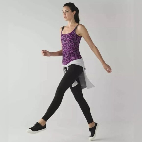 Lululemon Barre None Tank Top Mini‎ Cherry Cheetah Ultra Violet Size 6 - Picture 1 of 11
